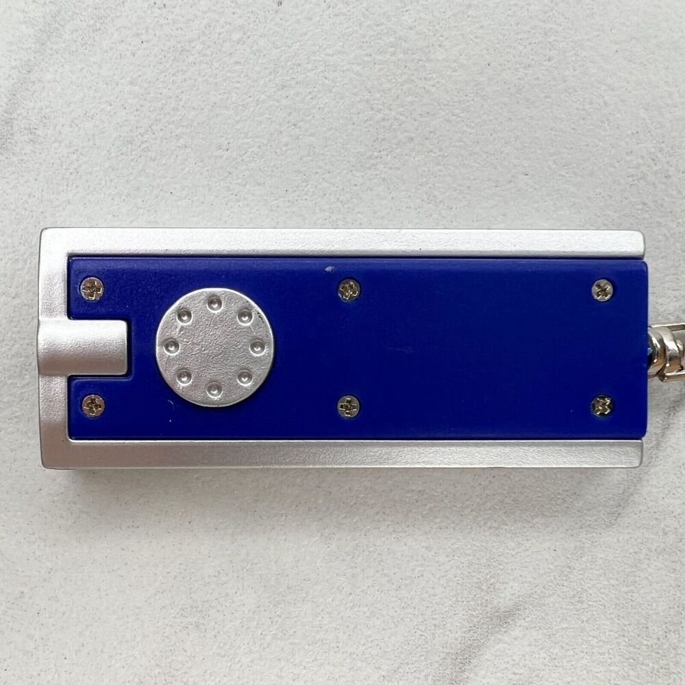 AAA Blue and Silver Flashlight Keychain Keyring - Picture 8 of 8